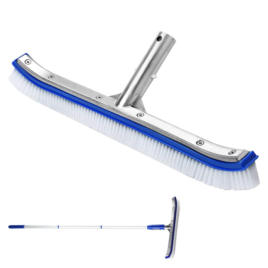Proberos Swimming Pool Cleaning Brush 5.24ft Assembly Long Handle Cleaning Brush Hard Bristles Cleaning Brush 17.3 Inches Wide Cleaning Brush for Pool, Floor, Wall & Tile Proberos Swimming Pool Cleaning Brush 5.24ft Assembly Long Handle Cleaning Brush Hard Bristles Cleaning Brush 17.3 Inches Wide Cleaning Brush for Pool, Floor, Wall & Tile